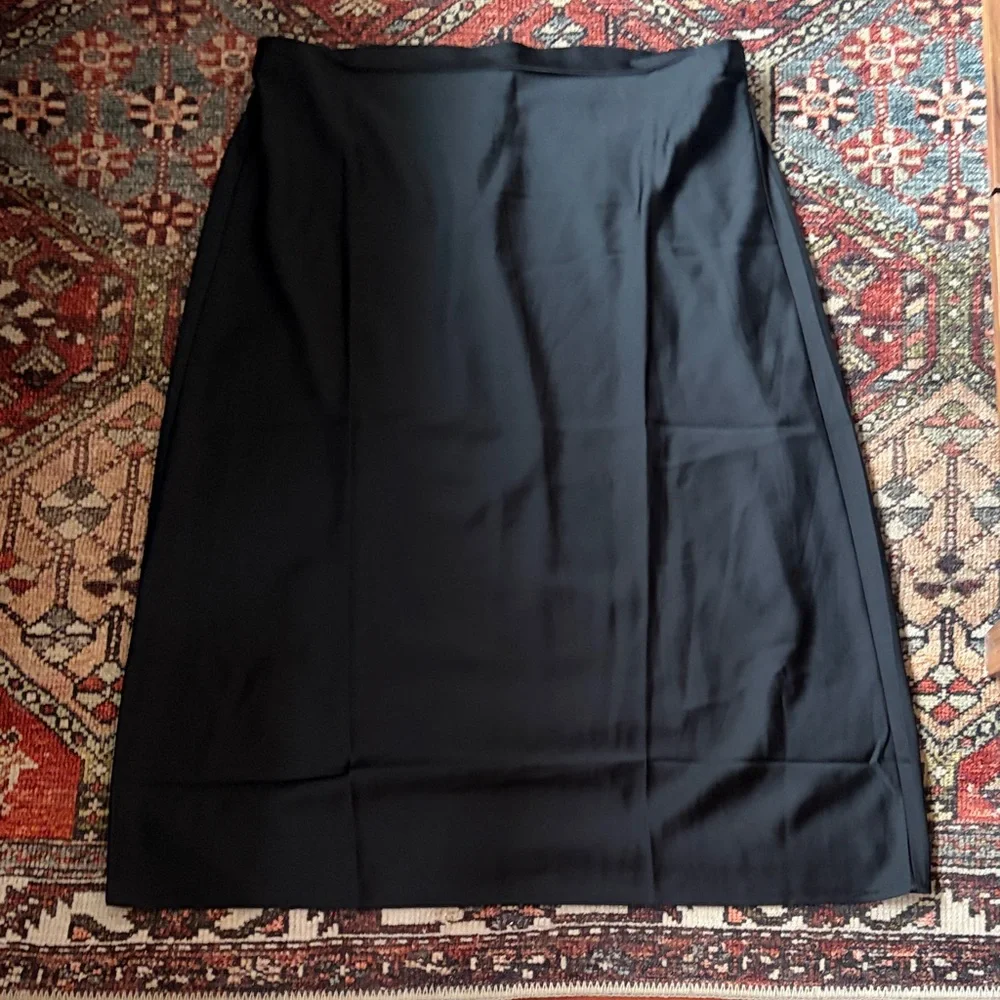 J. Crew Black A-Line Midi Skirt